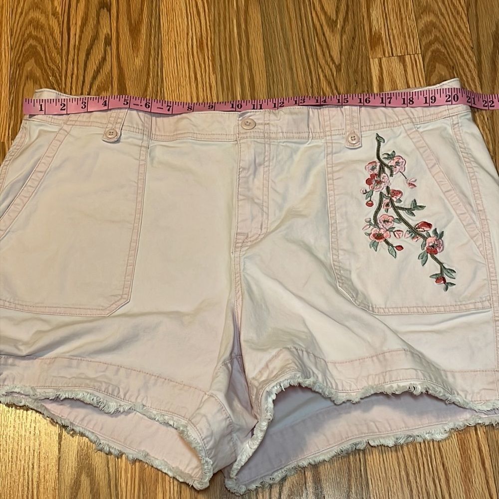 Lane Bryant Coquette Y2K  Pink Embroidered Stretchy Shorts, comfort waist, 20 - Picture 4 of 8